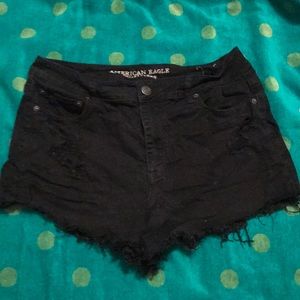Ripped black denim shorts!
